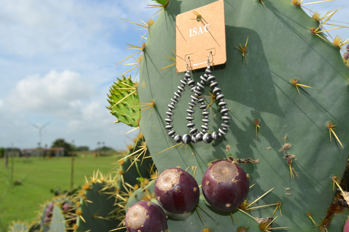 Handmade Drop Navajo Bead Earrings