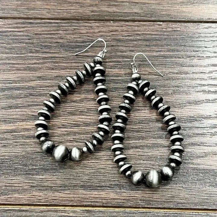 Handmade Drop Navajo Bead Earrings