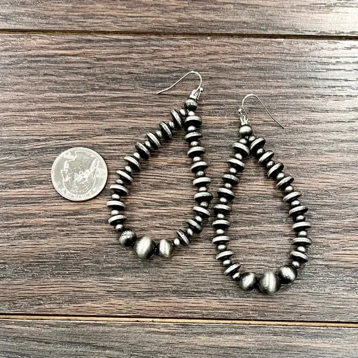 Handmade Drop Navajo Bead Earrings